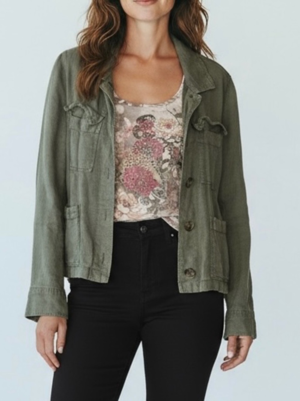 💚 Nicole Miller Olive Utility Jacket XL